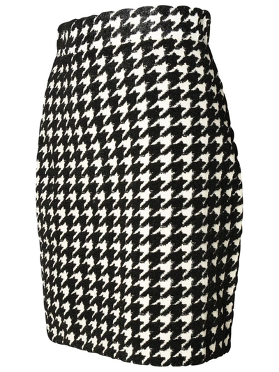 Shop Burberry Black Viscose Blend Skirt In Multicolor