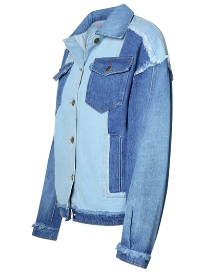 Shop Chiara Ferragni Blue Cotton Jacket