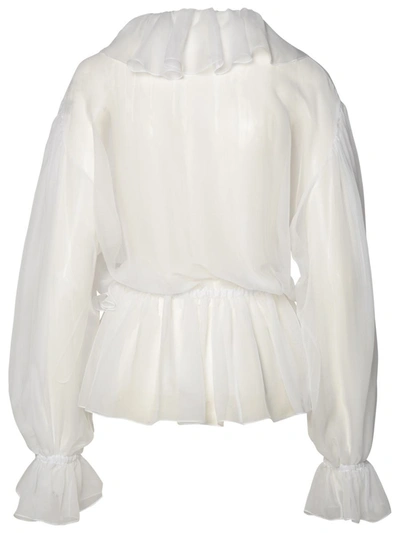 Shop Dolce & Gabbana White Silk Shirt