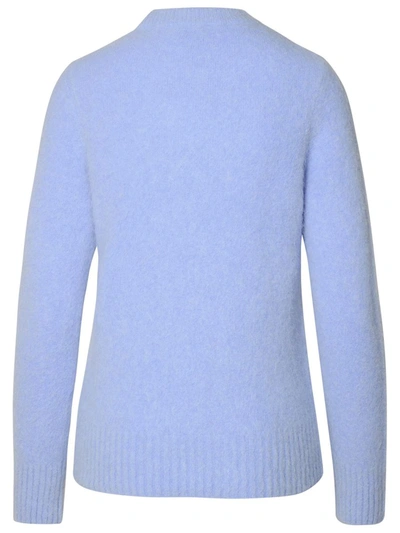 Shop Ganni Light Blue Virgin Wool Blend Sweater In Lilla