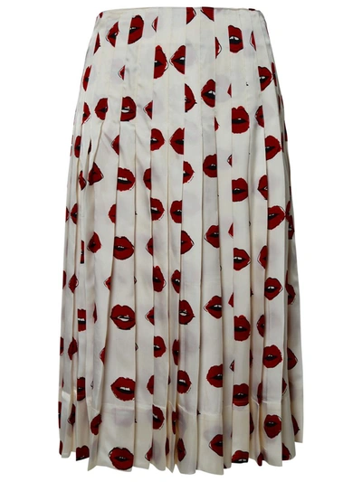 Shop Khaite 'tudi' Skirt In Cream