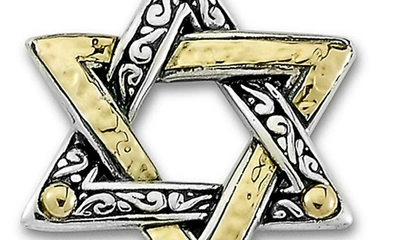 Samuel B. Stering Silver & 18k Gold Star Of David Pendant In Silver And Gold