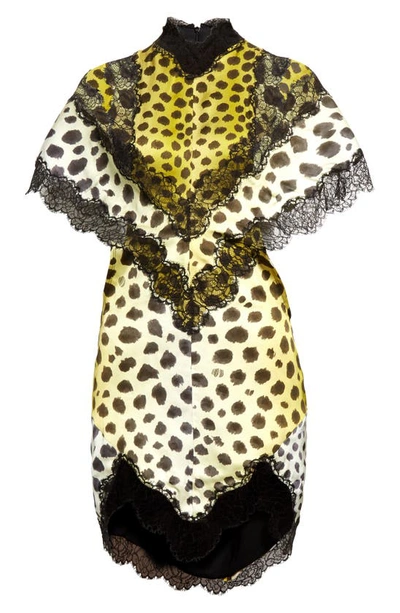 Shop Attico Jace Cheetah Print Cutout Minidress In Light Yellow