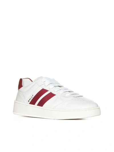 Shop Bally Sneakers In White/red