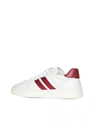 Shop Bally Sneakers In White/red