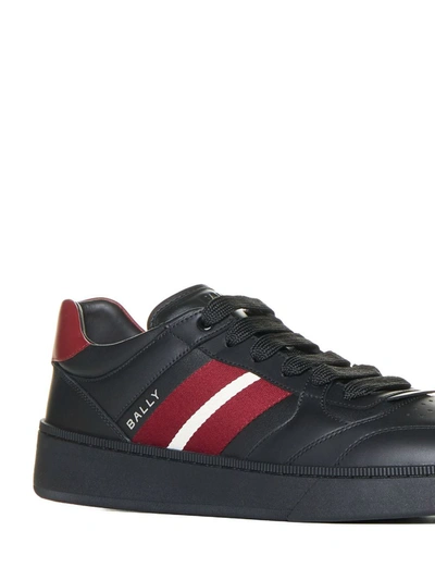 Shop Bally Sneakers In Black/black/red