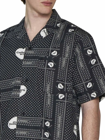 Shop Carhartt Wip Shirts In Heart Bandana Aop, Black