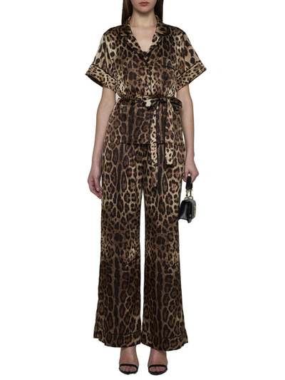 Dolce & Gabbana Leopard-print Straight-leopard Pants In Leo New