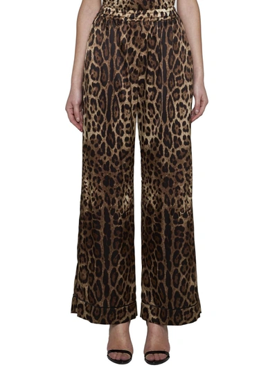 Dolce & Gabbana Leopard-print Straight-leopard Pants In Leo New