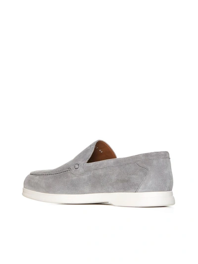 Shop Doucal's Flat Shoes In Iron + F.do Bianco
