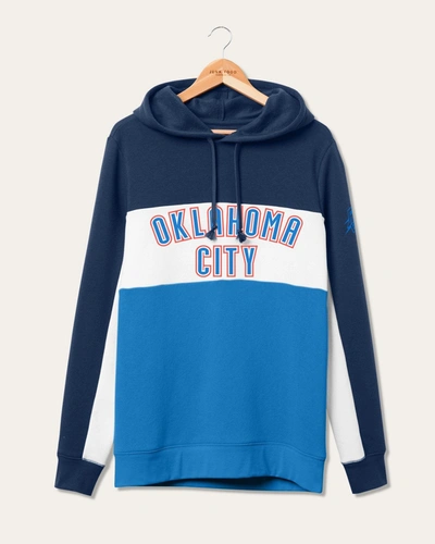 Shop Junk Food Clothing Nba Oklahoma City Thunder Colorblock Hoodie In Blue