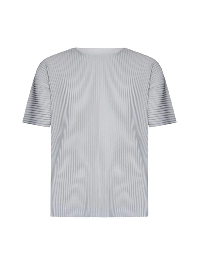 Shop Issey Miyake Homme Plisse  T-shirts And Polos In Light Gray