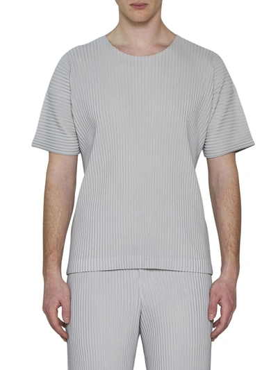 Shop Issey Miyake Homme Plisse  T-shirts And Polos In Light Gray