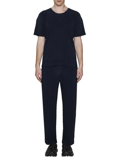 Shop Issey Miyake Homme Plisse  Trousers In Blue