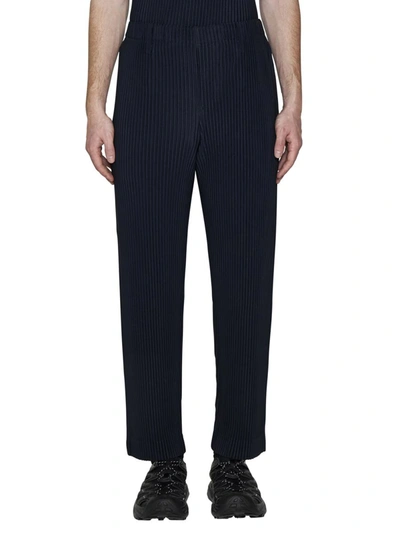 Shop Issey Miyake Homme Plisse  Trousers In Blue