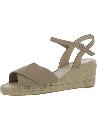 Shop Eric Michael Leigh Womens Ankle Strap Espadrille Wedge Sandals In Beige