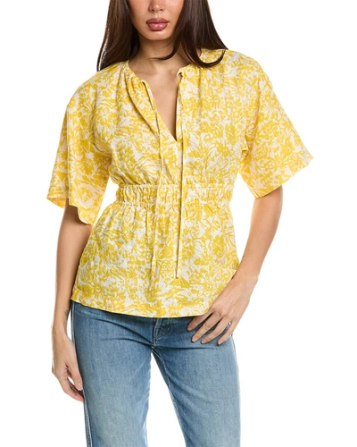 Shop Joie Renae B Linen Top In Yellow