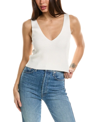 Shop 7 For All Mankind Crop Wool & Cashmere-blend Sweater Tank In White