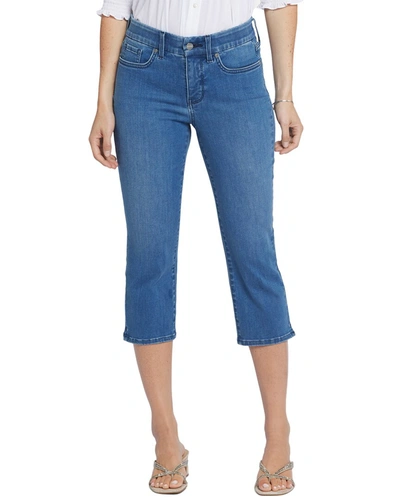 Shop Nydj Waist Match Slim Straight Crop Contented Jean In Blue