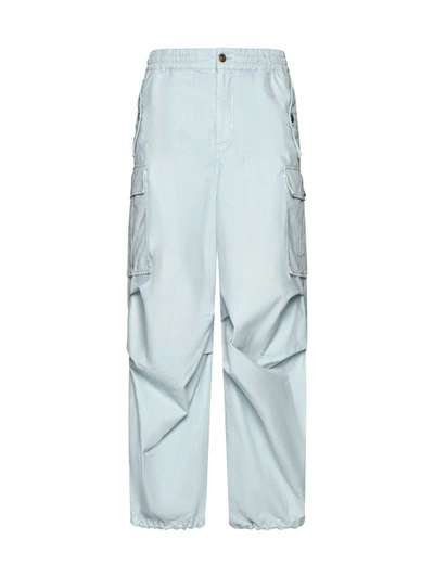 Shop Marni Trousers In Aquamarine
