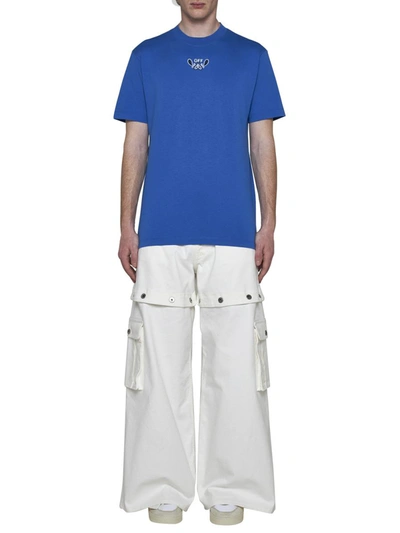 Shop Off-white Off White T-shirts And Polos In Blue