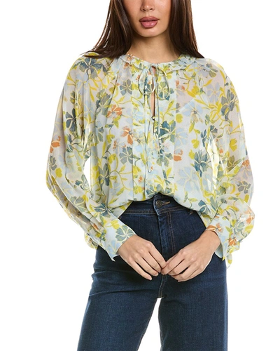 Shop Joie Daisy Silk Top In Yellow