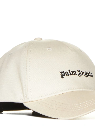 Shop Palm Angels Hats In Off White Black