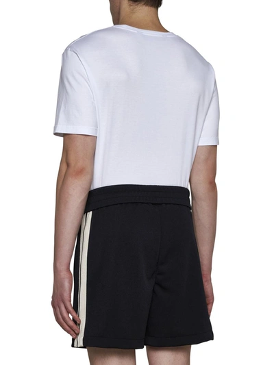 Shop Palm Angels Shorts In Black Off White