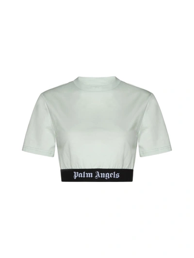 Shop Palm Angels T-shirts And Polos In Mint Black
