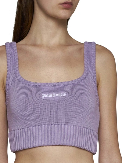 Shop Palm Angels Top In Lilac Off White