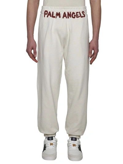 Shop Palm Angels Trousers In Off White Red
