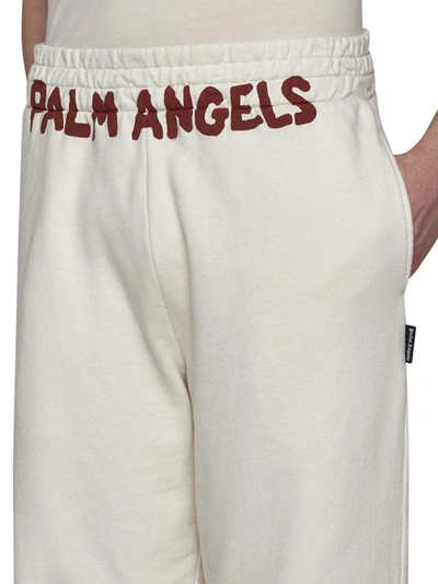 Shop Palm Angels Trousers In Off White Red