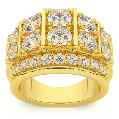 Pompeii3 7ct Men's Diamond Anniversary Ring 10k Gold Lab Grown In Silver