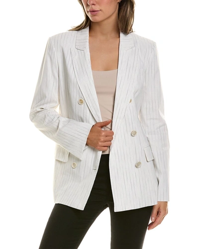 Shop Piazza Sempione Linen-blend Jacket In White