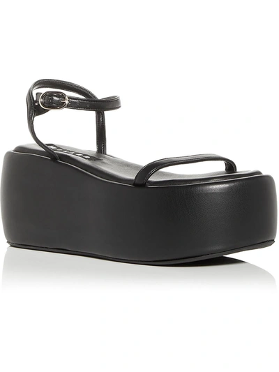 Shop Simon Miller F211 High Raft Womens Faux Leather Chunky Platform Sandals In Black