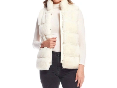 Shop Fabulous Furs Posh Snap Vest In White In Beige