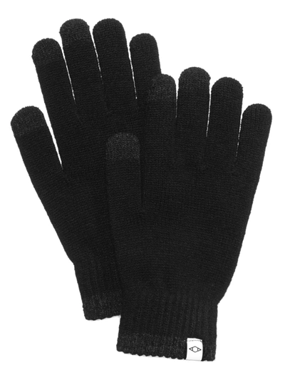 Shop Alfani Mens Knit Space-dyed Winter Gloves In Black