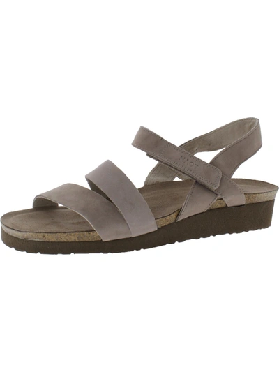 Shop Naot Kayla Womens Leather Strappy Wedge Sandals In Grey