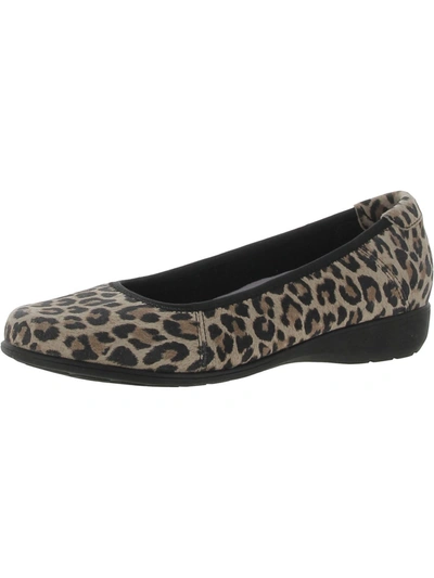 Shop Aravon Abbey Womens Leather Slip-on Ballet Flats In Black