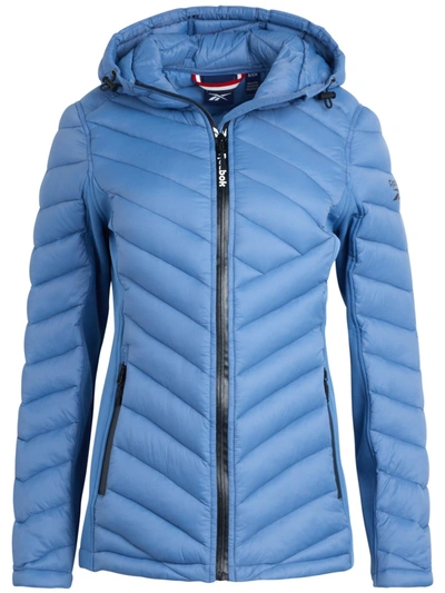 Shop Reebok Olrb627ec Womens Quilted Warm Glacier Shield Coat In Blue