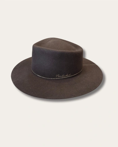 Shop Van Palma Ulysse "nantucket" Embroidery Hat In Chocolate In Black