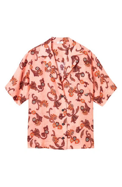 Shop A.l.c . Sullivan Print Linen Shirt In Sandstone Multi
