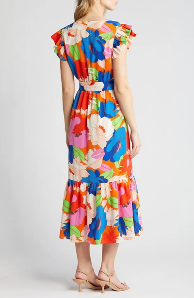 Shop Sam Edelman Floral Wrap Maxi Dress In Orange Multi