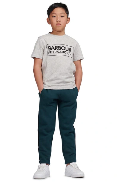 Shop Barbour Kids' Essential Logo Cotton T-shirt In Grey Marl