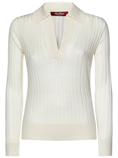 Shop Maxmara Studio Caduca Sweater In Bianco
