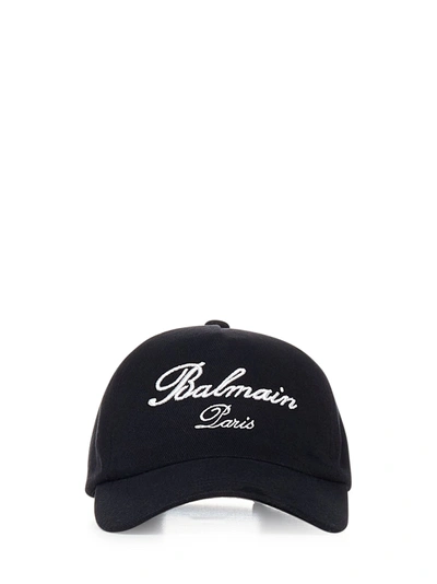 Shop Balmain Paris Balmain Signature Hat In Nero
