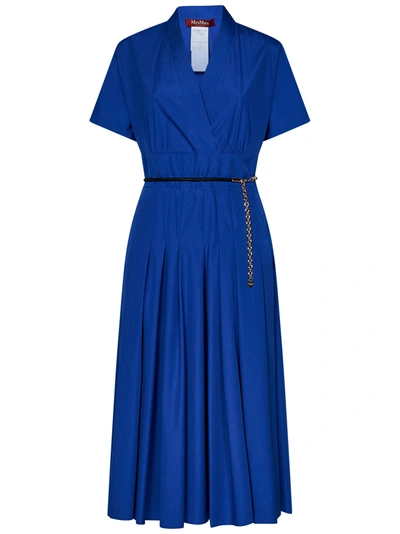 Shop Maxmara Studio Alatri Midi Dress In Blu