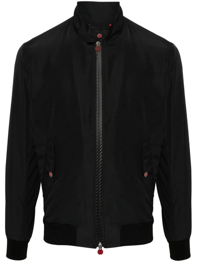 Shop Kiton Zip-up Bomber Jacket In Black