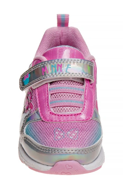 Shop Josmo Kids' Minnie Mouse Sneaker In Silver Holo Pink