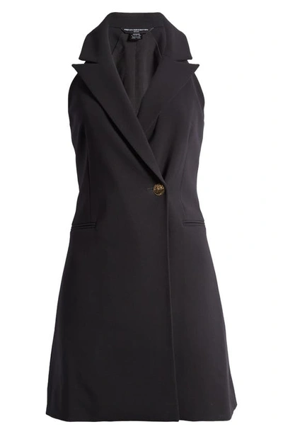 Shop French Connection Whisper Sleeveless Blazer Minidress In Blackout